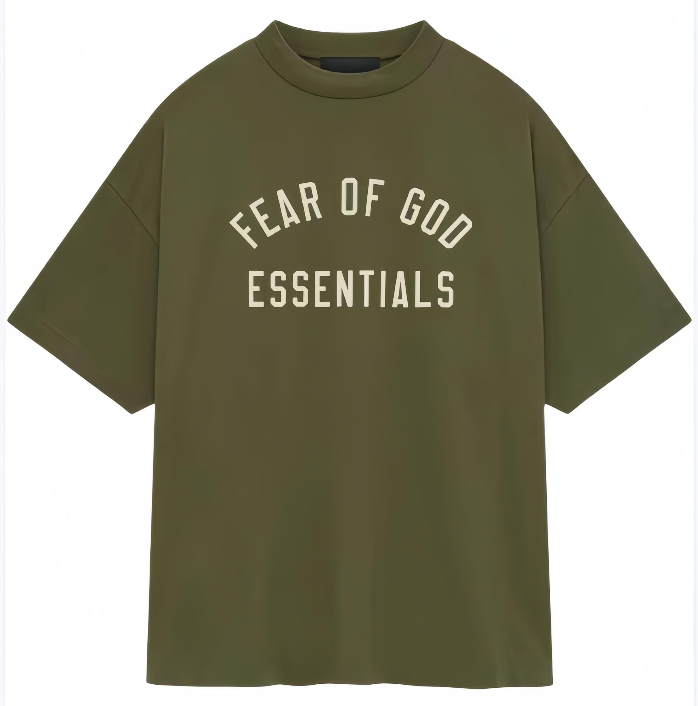 

Fear of God Essentials Мужская футболка-пуловер с круглым вырезом и коротким рукавом с принтом букв