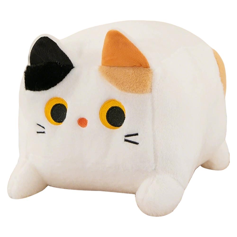 Square Cat Pillow Plush Toy Kawaii Black Cat Cushion Fluffy Soft Stuffed Animal Doll For Kids Home Decor Gift