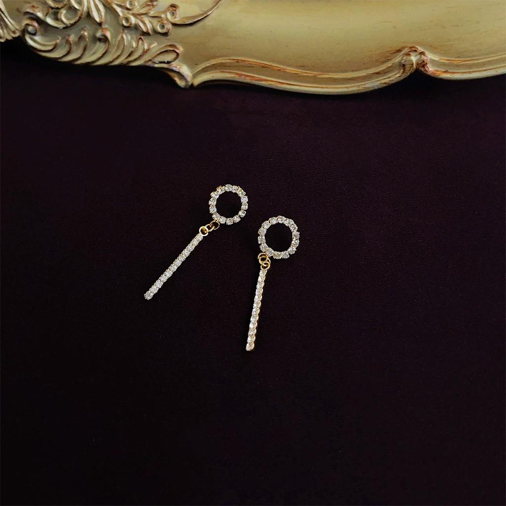 Sparkling Zircon Hollow Round Circle Tassel Earrings For Women Summer Fashion Jewelry New Gift Party Beach Vacation