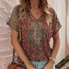 3D Print Women's V-Neck Short Sleeve T Shirt Y2K Casual Tees Harajuku Tops Female Clothing
