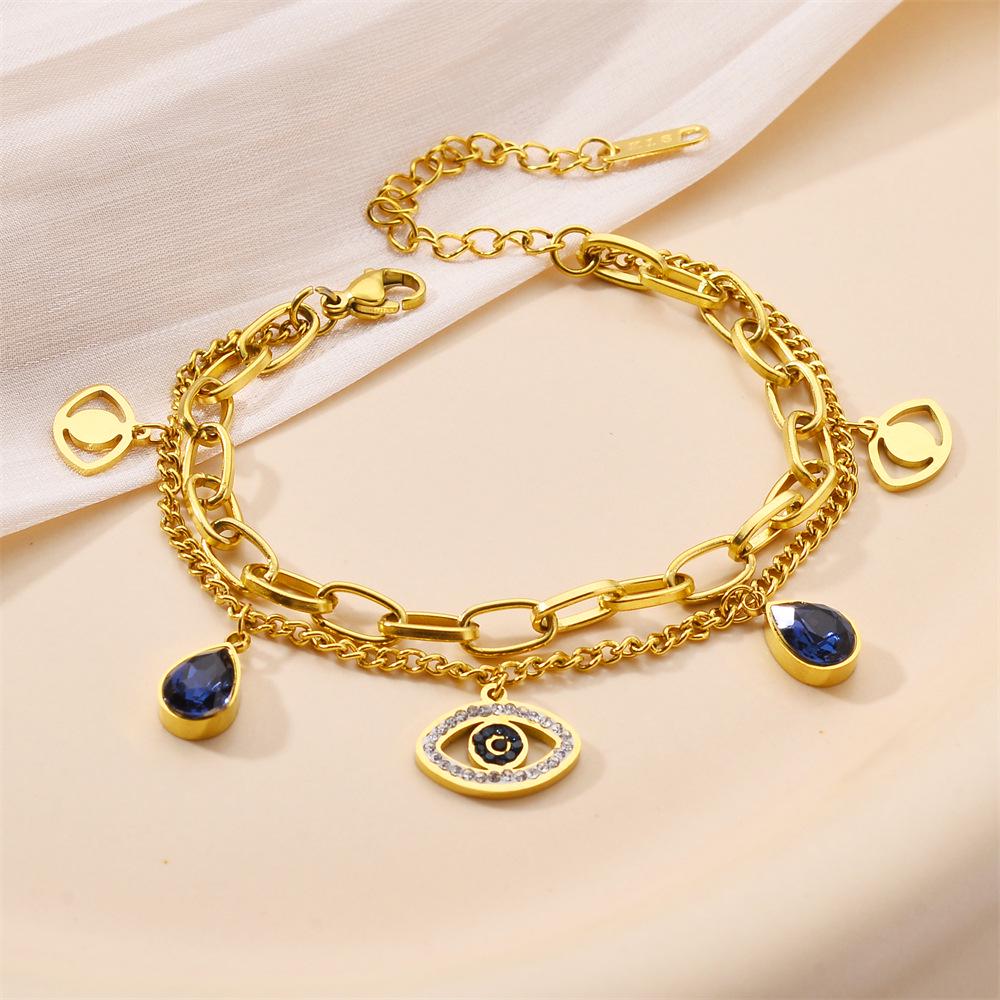 Korean Titanium Steel Four-Leaf Clover Bracelet - Women's Fashion, Versatile & Non-Fading Jewelry