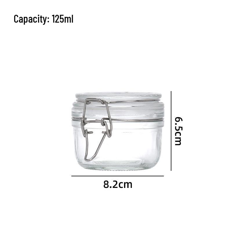 Glass Storage Jar with Stainless Steel Buckle for Tea, Grains, and Cereals
