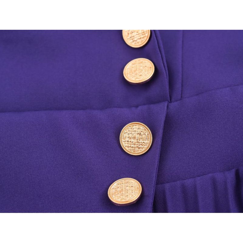 Kaslead New Arrival Women's Clothing Fashion Style Minimalist French Style Temperament Suit Patchwork Pleated Long Dress