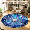 Round Rug Custom NameManchester City Pattern Non Slip Carpet Home Floor Decor