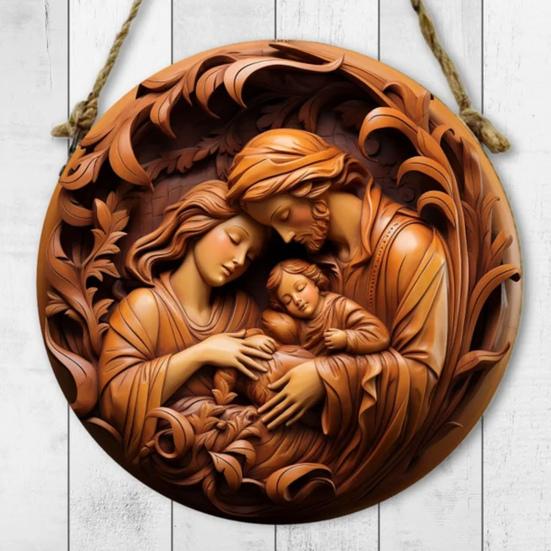 Weihnachts-Ankunftskalender Geburtsszene Acryl 2D Flacher Anhänger 24-Tage Countdown