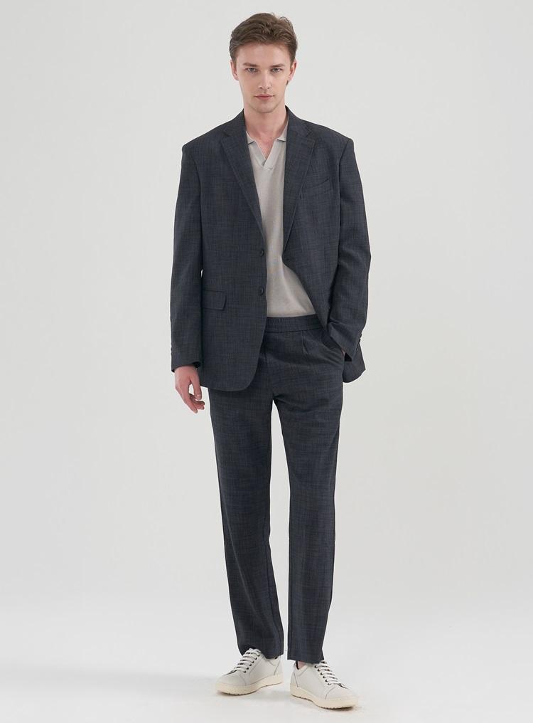 Comspace1980 [M~5Xl] Linen-Like Loose Fit Setup Blazer_Gray