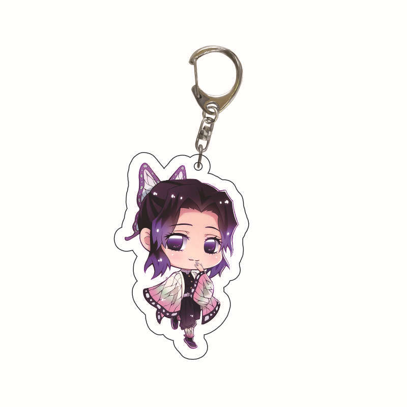 Acrylic Anime Keychain Kamado Tanjiro Nezuko Agatsuma Zenitsu Student Bag Charm Pendant Cosplay Accessories Gift