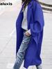 New Autumn/Winter Women's Casual Long Length Solid Color Warm Wool Coat