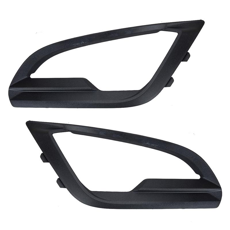 1 Pair Car Front Left & Right Bumper Fog Light Cover Frame Bezel Fit for Ford EcoSport 2018 2019 2020 2021 Black Plastic