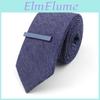 6cm Set Solid Clip Tie Color Linencotton Necktie Bright Ties Clips Clasp For Mens