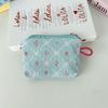 New Corduroy Floral Coin Wallet Women Portable Lipstick Makeup Bag Children's Cute Coin Purse Small Wallet Large Capacity ID Bag