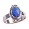 Natürlicher äthiopischer Opal Edelstein Handarbeit 925 Sterling Silber Ring S.7 m9Z15