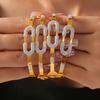 European Geometric Heart Gold-Plated Titanium Bracelet