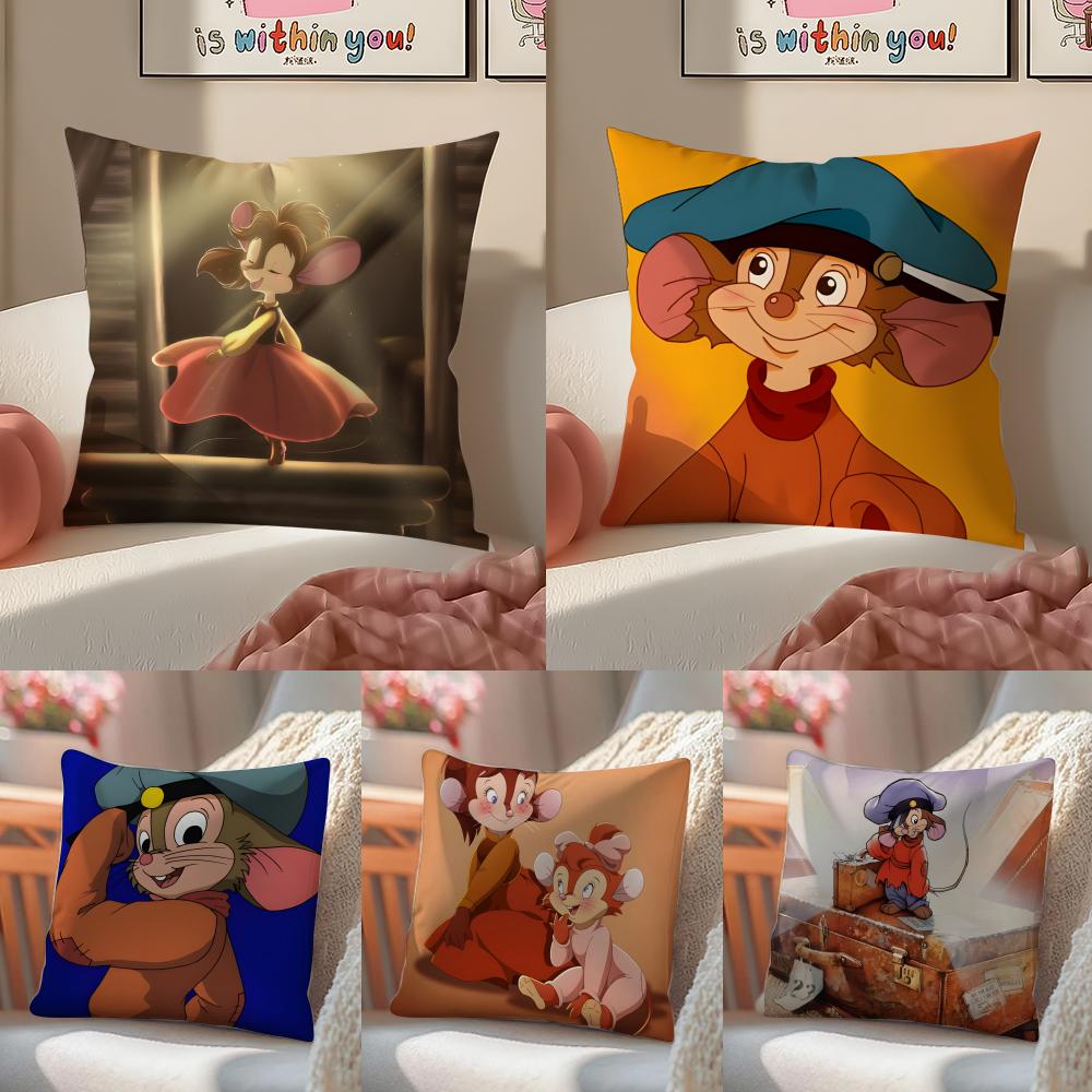 Fashion AAn American TailS Anime Cartoon Cushion Cover Pillowcase Short Plush Invisible zipper Room Sofa Cushion Cover