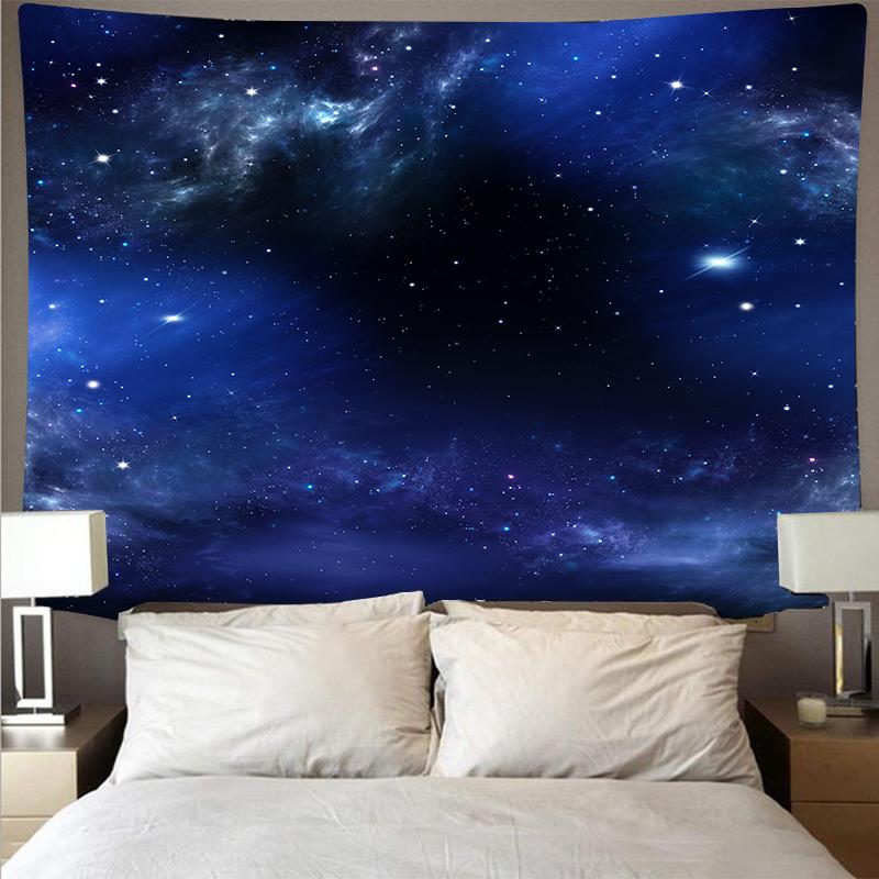 Mysterious Universe Space Starry Large Art Tapestry Psychedelic Wall Hanging Beach Towel Polyester