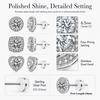 3 Pairs Cubic Zirconia Stud Earrings 925 Sterling Silver Earrings For Women | Hypoallergenic Halo Stud Earrings 14K Gold Plated Heart Round Square