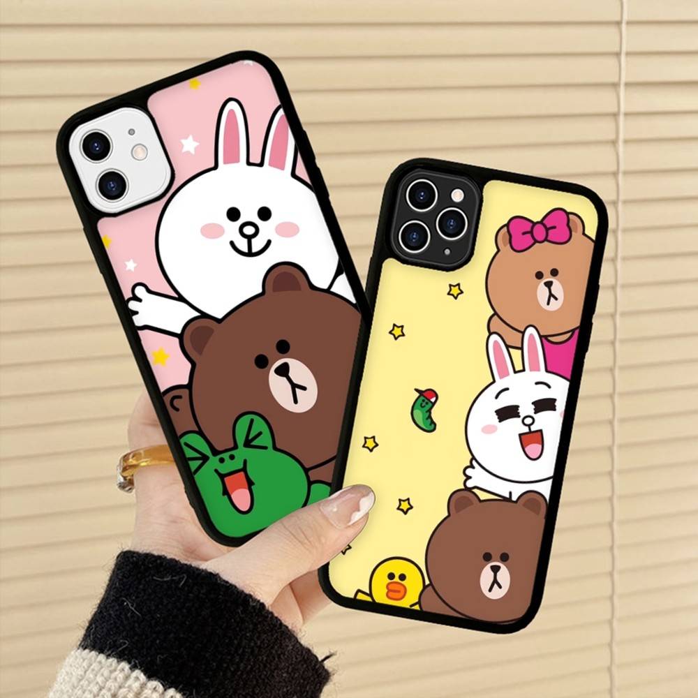 Cartoon Cute C-Cony B-Brown Phone Case For Iphone 11 12 13 14 15 Pro Max 17 16 Plus Hard PC+TPU Back Cover