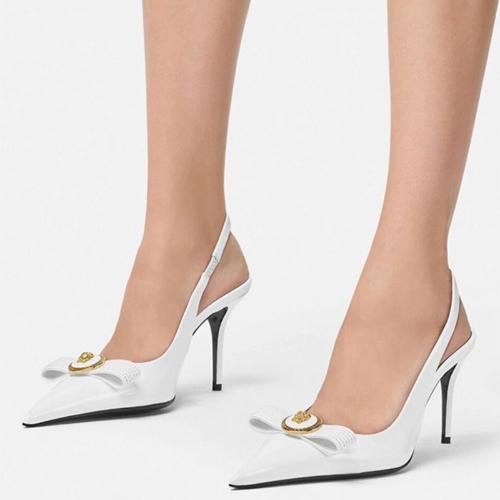 Fashion Handmade Slim Heel High Heels Women Size 32-45 French Style Pointed Toe Bow Low Cut Boutique Shoes Summer