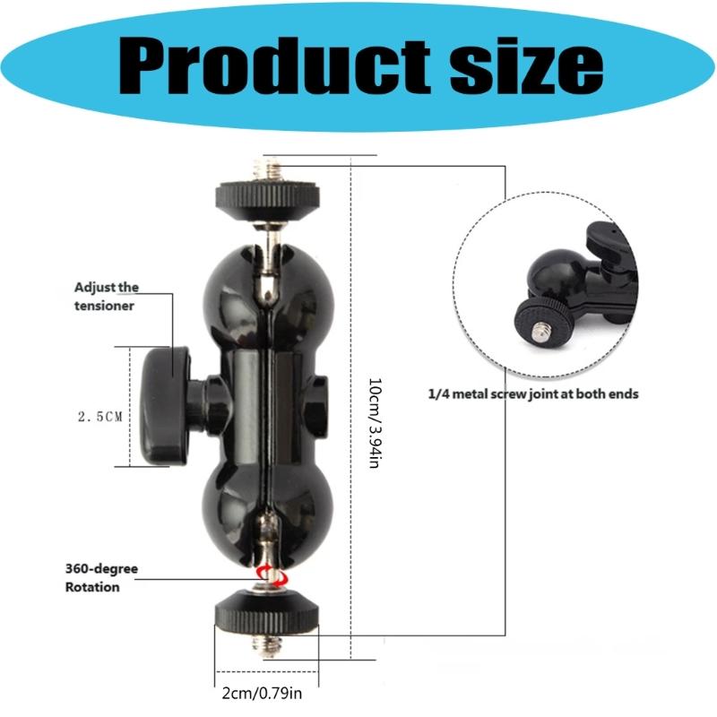 Hot Shoe Swivels Ball Head Quick Release Clamp Bracket Portable Tripod Mount Screw Clip Camera Accessory Connector