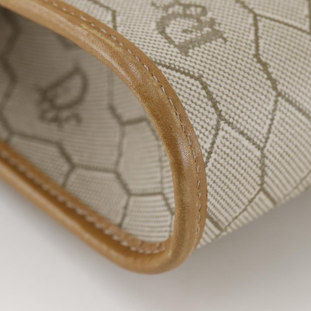 Dior Honeycomb pattern Chain Shoulder Shoulder Bag 2-way clutch vintage beige PVC Women Used