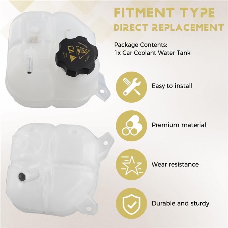 Durable-Car Coolant Water Tank Engine Coolant Expansion Tank 68102155AC 53332095 For Jeep Cherokee 2014-2018