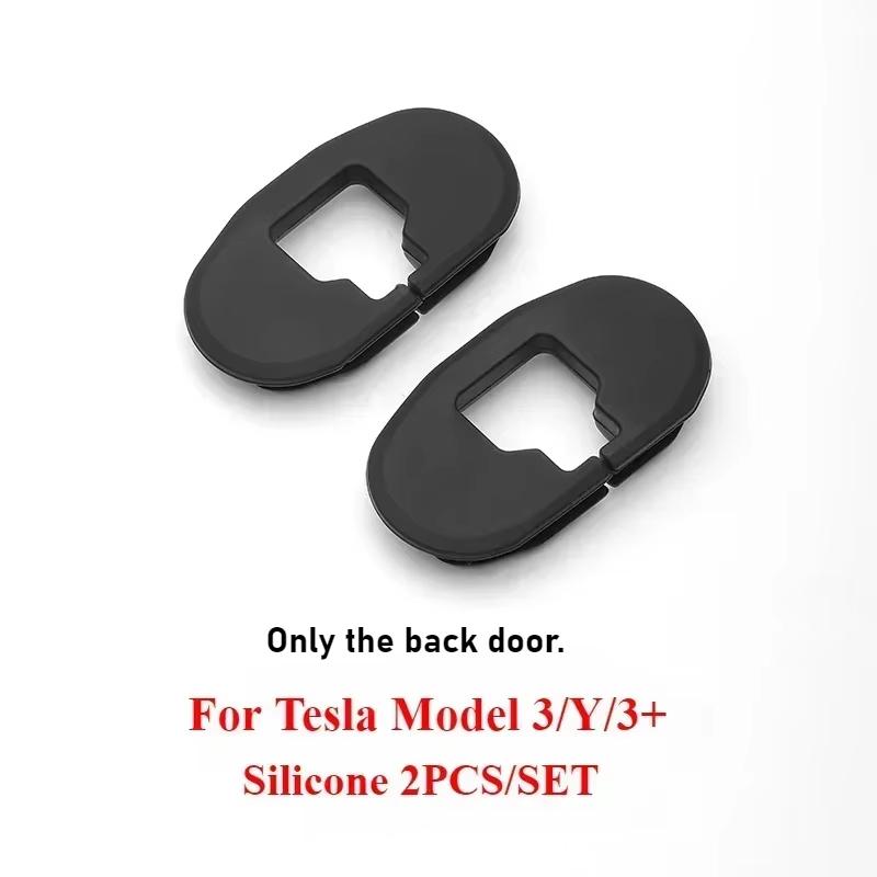 Back Door Lock Buckle Silicone Protective Cover for Tesla Model Y/3/3+ Highland 2025 ABS Shock Pads Mat Decor Car Accessories
