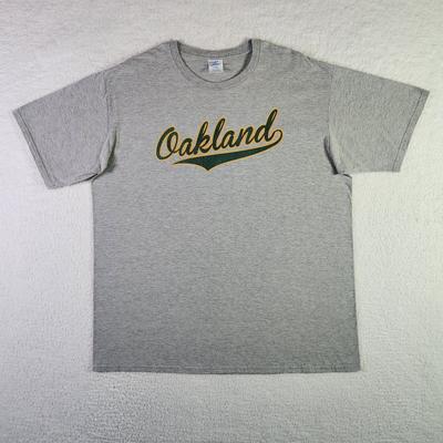 VINTAGE Oakland Athletics Mens T-shirt XL Gray Unisex MLB Sportswear Crew Tee Unisex T-Shirt