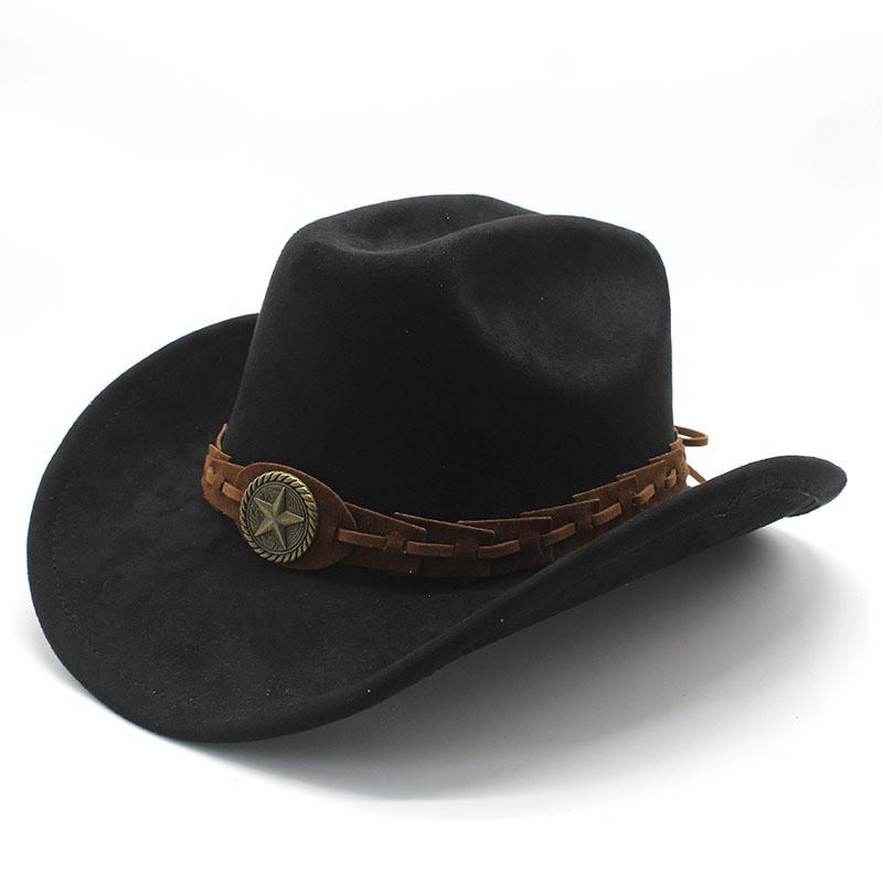 Knot Pattern Wool Felt Hat With Wide Brim For Men And Vintage Style