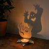 Base para Velas de Chá Folha de Bordo Suporte de Vela Fantasma de Halloween, Suporte de Madeira Maciça, Castiçal Decorativo com Acabamento Exquisito, Suporte de Projeção para Mesa Assustadora