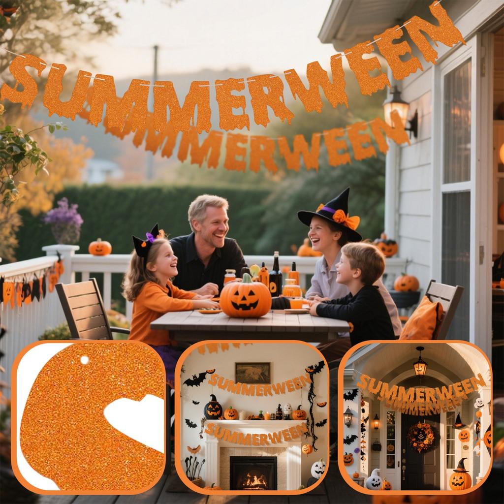 Summerween Banner, Summer Halloween Party Decorations, Halloween In Summer Decor