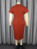 Elegant Women Package Hip Bodycon Knee-Length Dress with Ruffled Short Sleeves Rhinestone Embellished Neckline Perfect for Evening Party