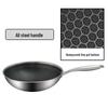 Non-Stick German Stainless Steel Wok Pan with Honeycomb Design for Induction & Gas Cookers