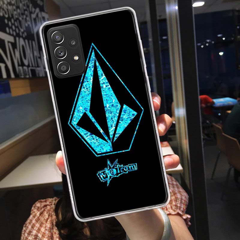 Volcom Logo Phone Case for Samsung A54 A57 A37 A17 A14 A15 A12 A24 A34 A55 A35 A25 A52S A07 A05S A04S A22 A32 A72 Galaxy Note 20