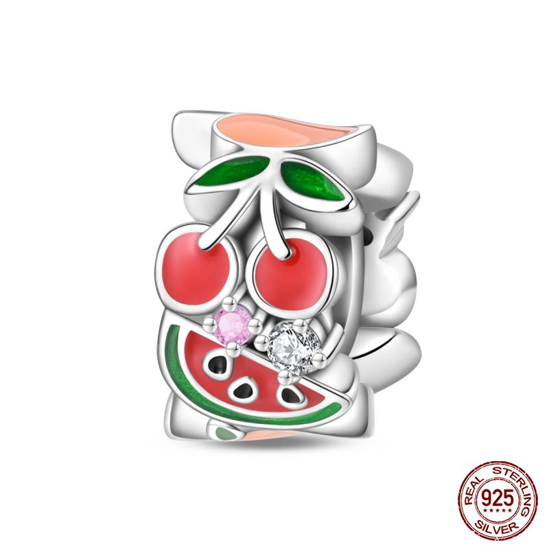 Copper Fashion Holiday Beach Watermelon Green Pear Charms Beads For 3Mm Bracelet Diy Fine Jewelry Gift Making