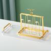 European Style Tea Tray Set with Plastic Handle and Cup Rack