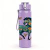 1PC Vintage Decorated Horse 750ml Color Plastic Sports Water Bottle Leakproof Flip Straw Lid Suitable for Sports Office Home Use