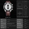 MEGIR Brand Fashion Sport Watch for Men 47MM Big Dial Clock Waterproof Casual Quartz Wristwatch Leather Strap Chronograph 2020