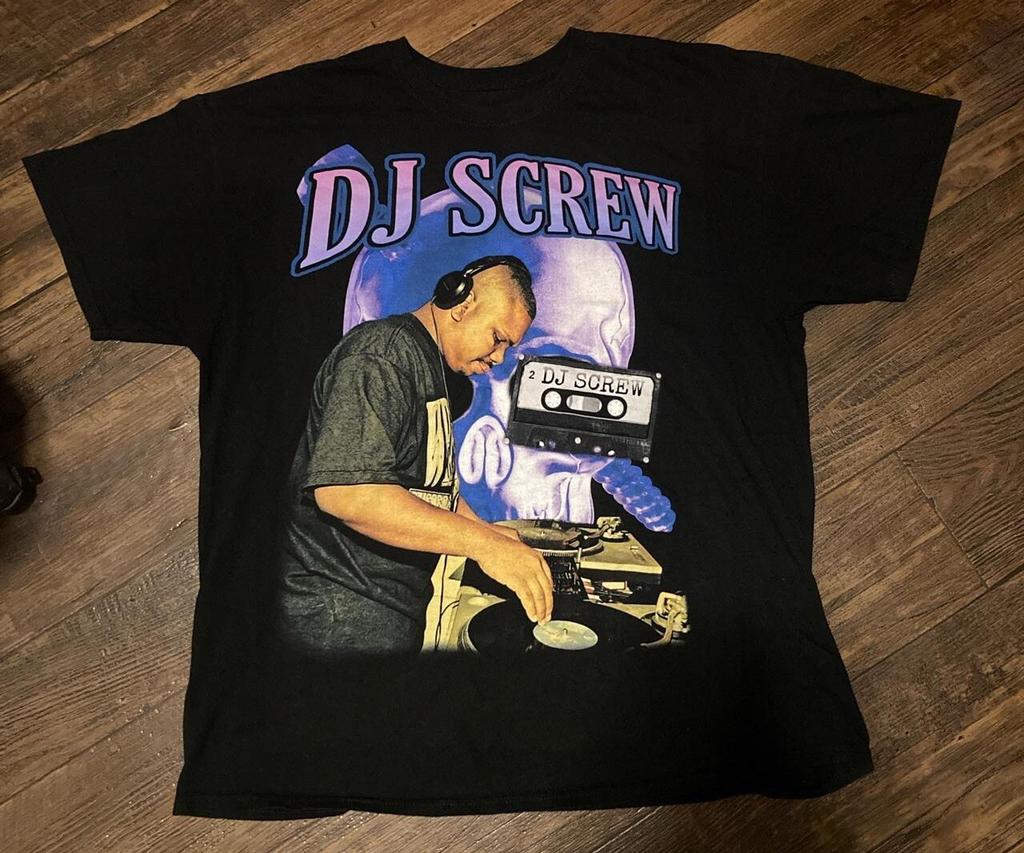 Vtg DJ SCREW Screwed Up Click In Concerto Cotone Nero Maglietta Taglia Completa MM1179