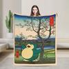 Pokemones Mudkip Wave Blanket Flannel All Season  Breathable Super Soft Throw Blanket for Home Couch Quilt