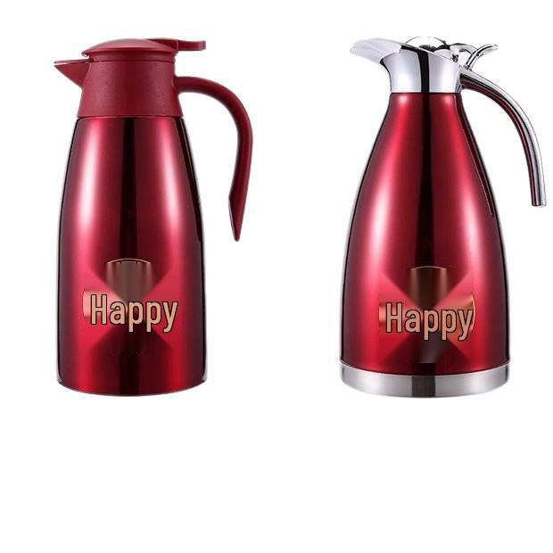 304 Stainless Steel Red Thermos Kettle - Small Insulated Festive Water Flask
