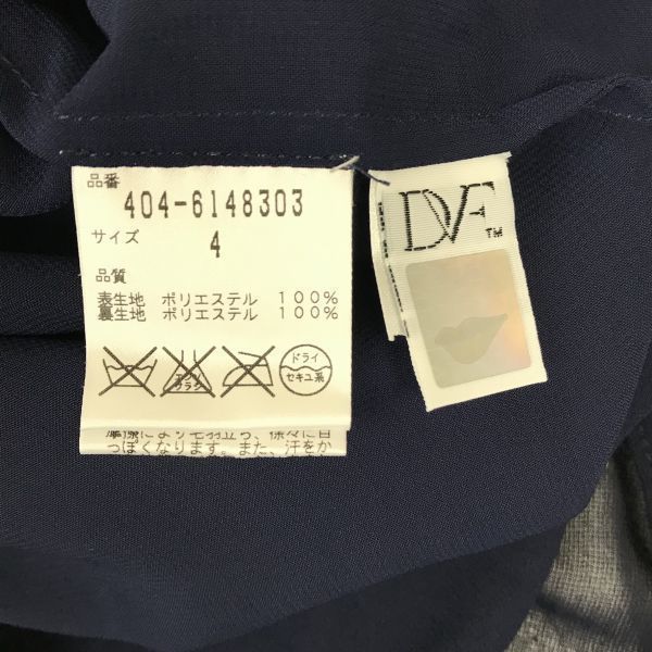 Diane von Furstenberg Sheer Shirt Dress 4 Women XL Navy No Lining Spring Summer Diane von Furstenberg(USED)