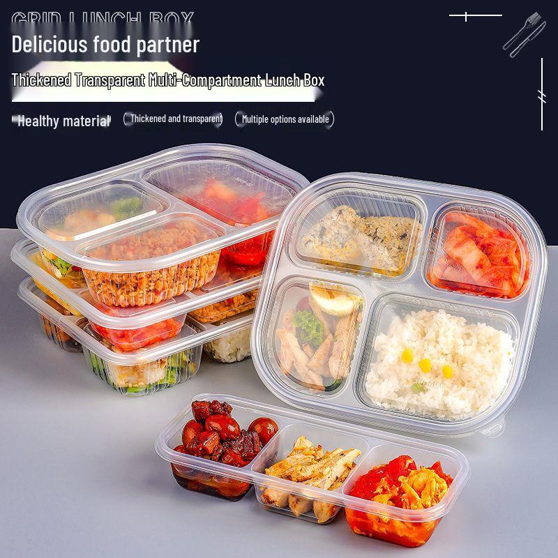 Disposable Multi-Compartment Lunch Box, Bento-Style Food-Grade Tray