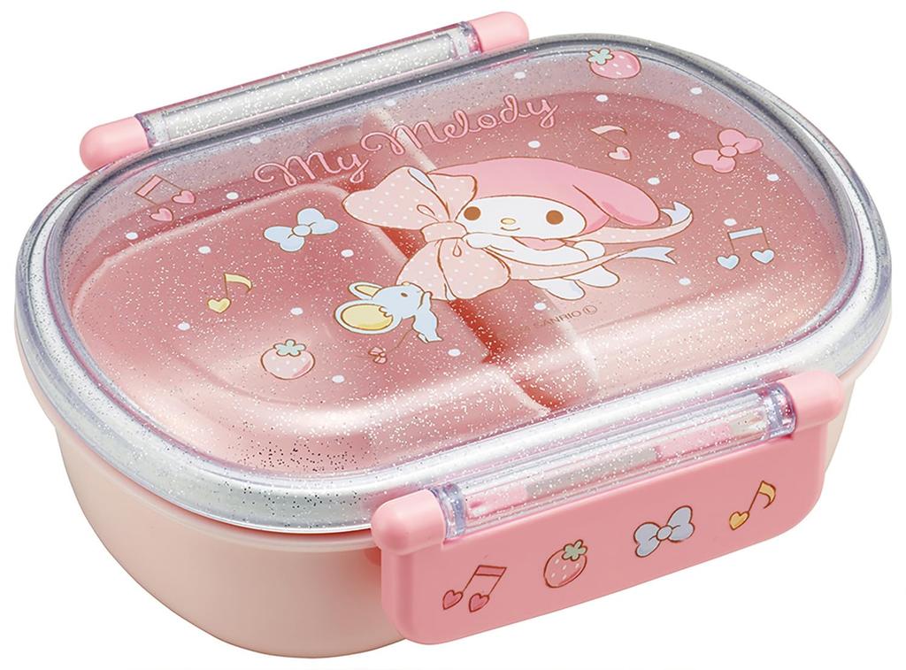 Skater Bento with a Fluffy Made in Single Dishwasher and Microwave Sanrio My Melody Big Design Children's Box, 360ml, Lid, Japan, Tier, Safe, Ribbon,