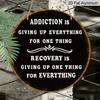 2D Flat, 1pc 7.87*7.87 Inch Round French Aluminum Sign, Vintage Decorative Plaque about "Addiction And Recovery", "Motivational Proverb" Decorative
