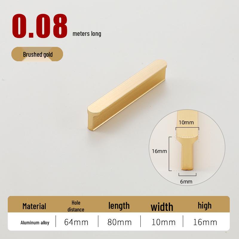 Round T-Type Black Wardrobe Door Handle with Gray, Gold, and Silver Edges