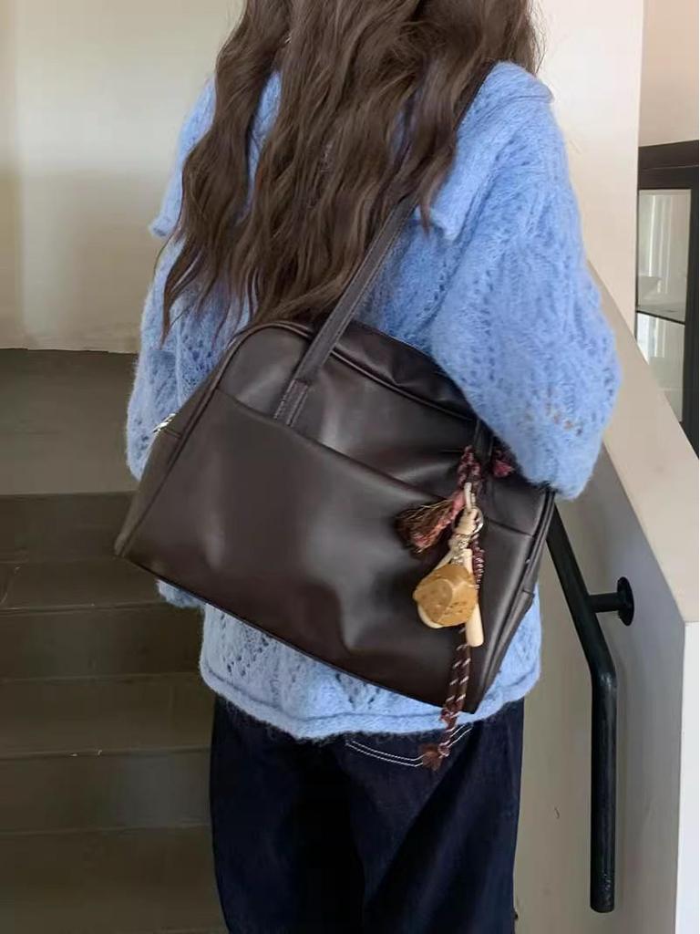 Korean Retro Large-Capacity Tote - Women's Trendy Autumn 2025 Shoulder Bag