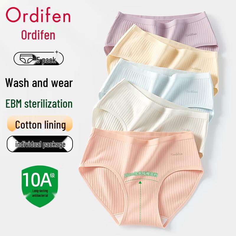 Audiffren Women's 5-Pack Pure Cotton Seamless Mid-Waist Briefs - Individually Wrapped 2025 Style