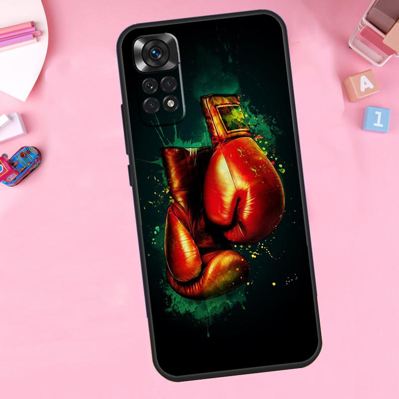 Boxing Gloves For Xiaomi Redmi Note 14 10 11 12 13 15 Pro Plus Phone Case For Redmi 15C 14C 10C 12C 13C 15