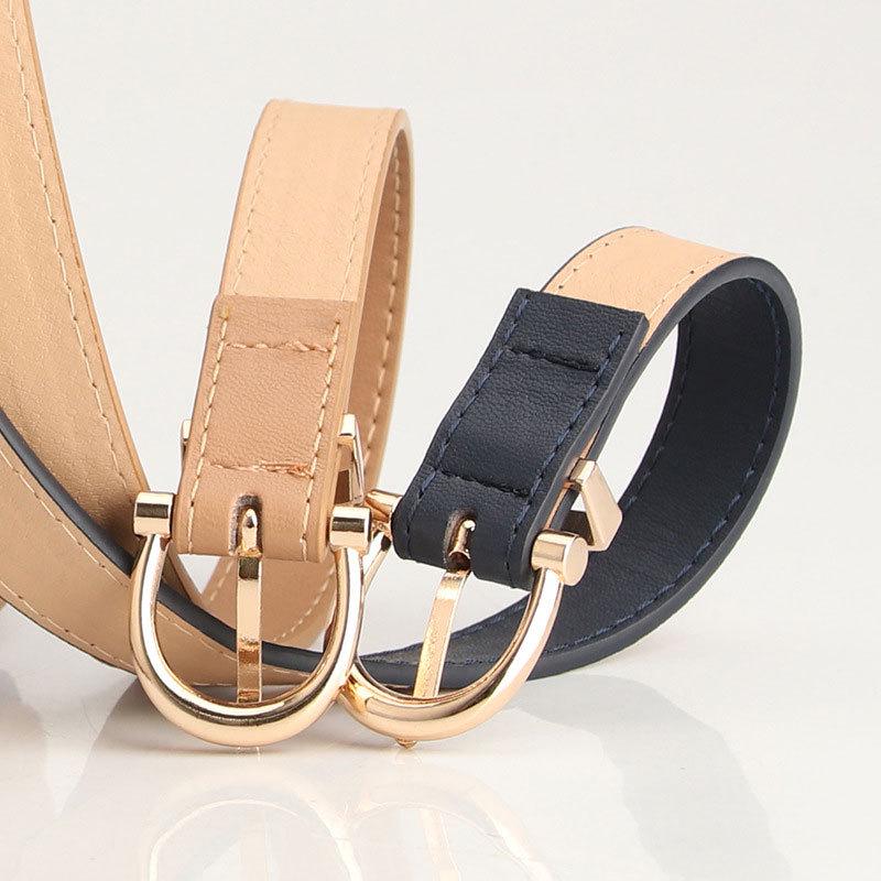 Korean Style Women's Multi-Color Leather Belt, Versatile Thin Waist Accessory for Students, Fashionable Match for Jeans and Clothing.