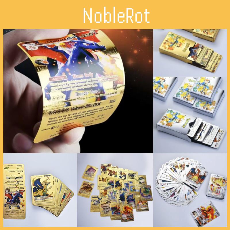 Metal Cards Gold Energy Card Charizard Pikachu Collection Card Battle